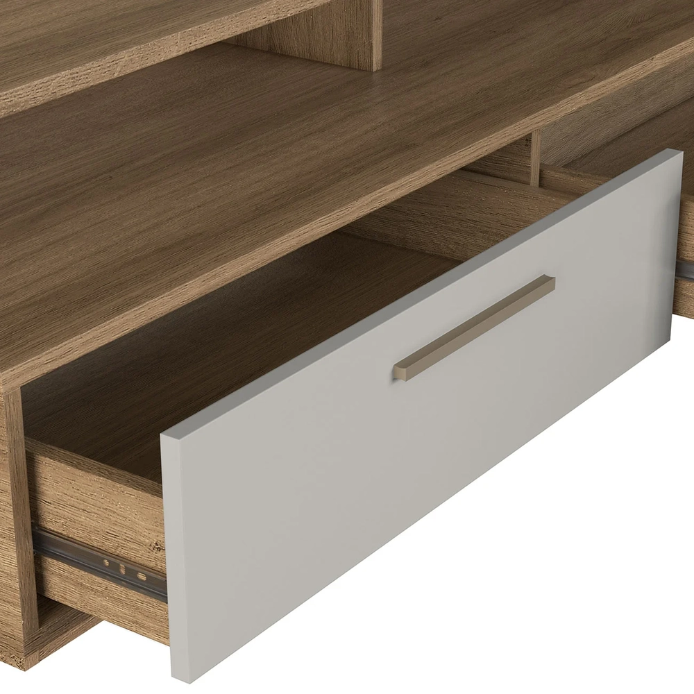 Rack TV 75 Pol 200cm Com LED 1 Porta Sira Mel/Arenas A05 - Mpozenato