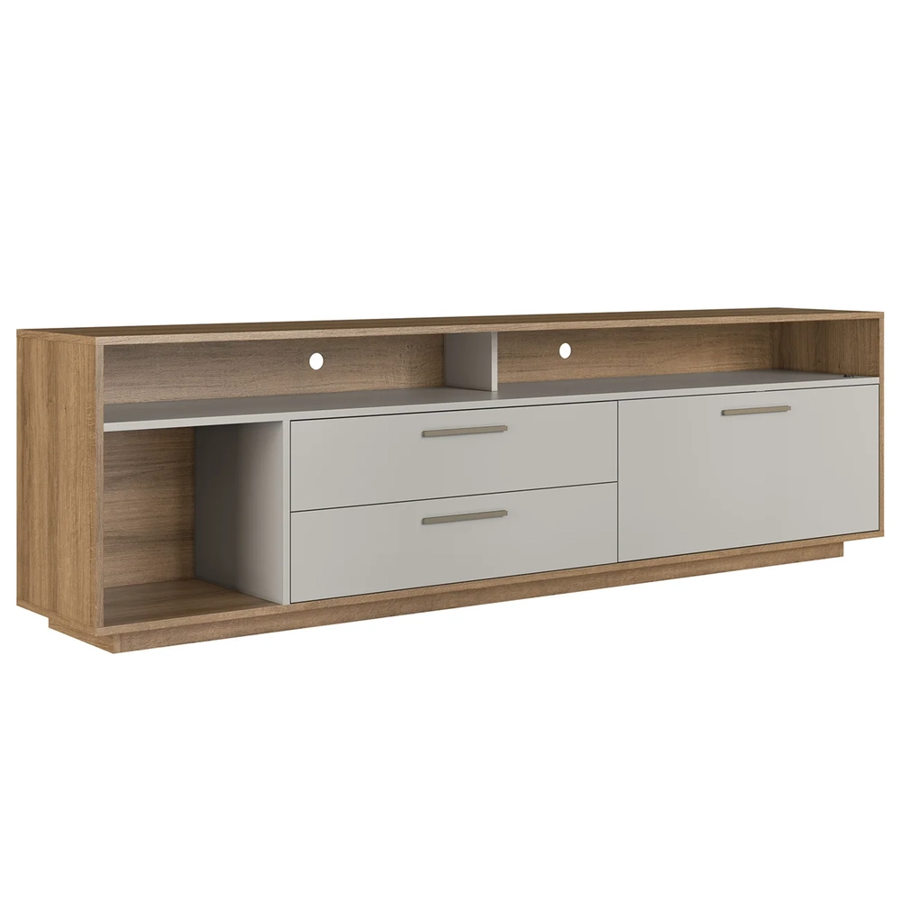 Rack TV 75 Pol 200cm Com LED 1 Porta Mova Mel/Arenas A05 - Mpozenato