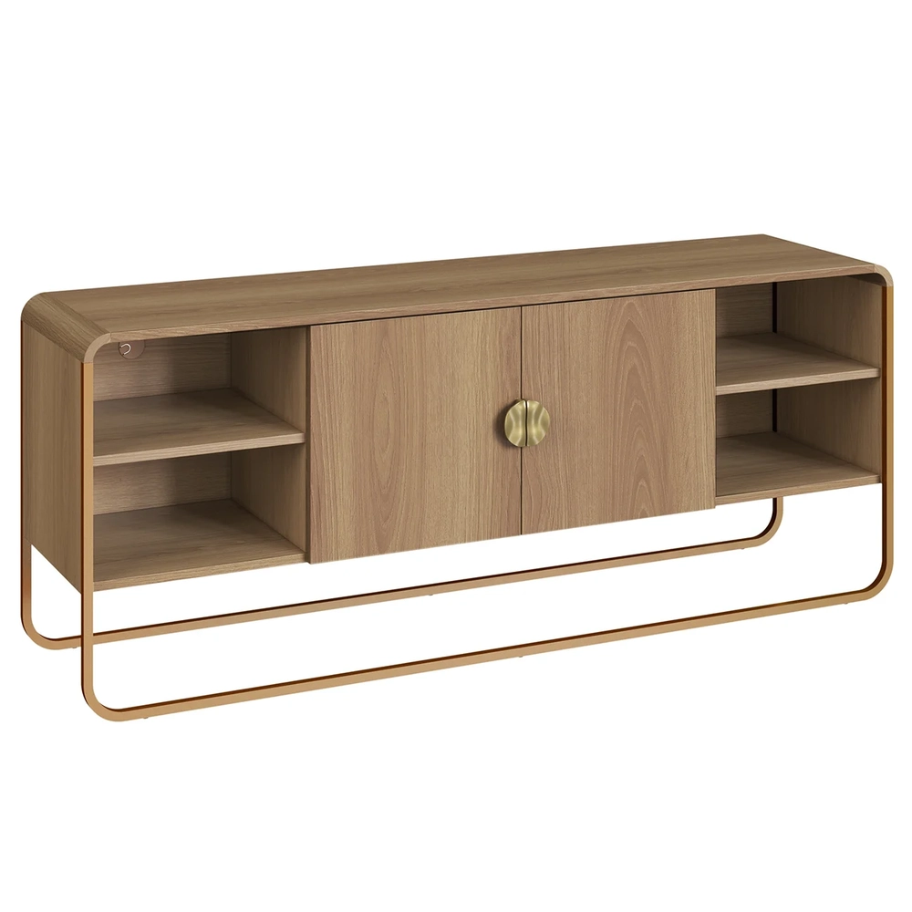 Rack TV 65 Pol Com Buffet e Aparador Mario Hanover/Dourado A10 - Mpozenato