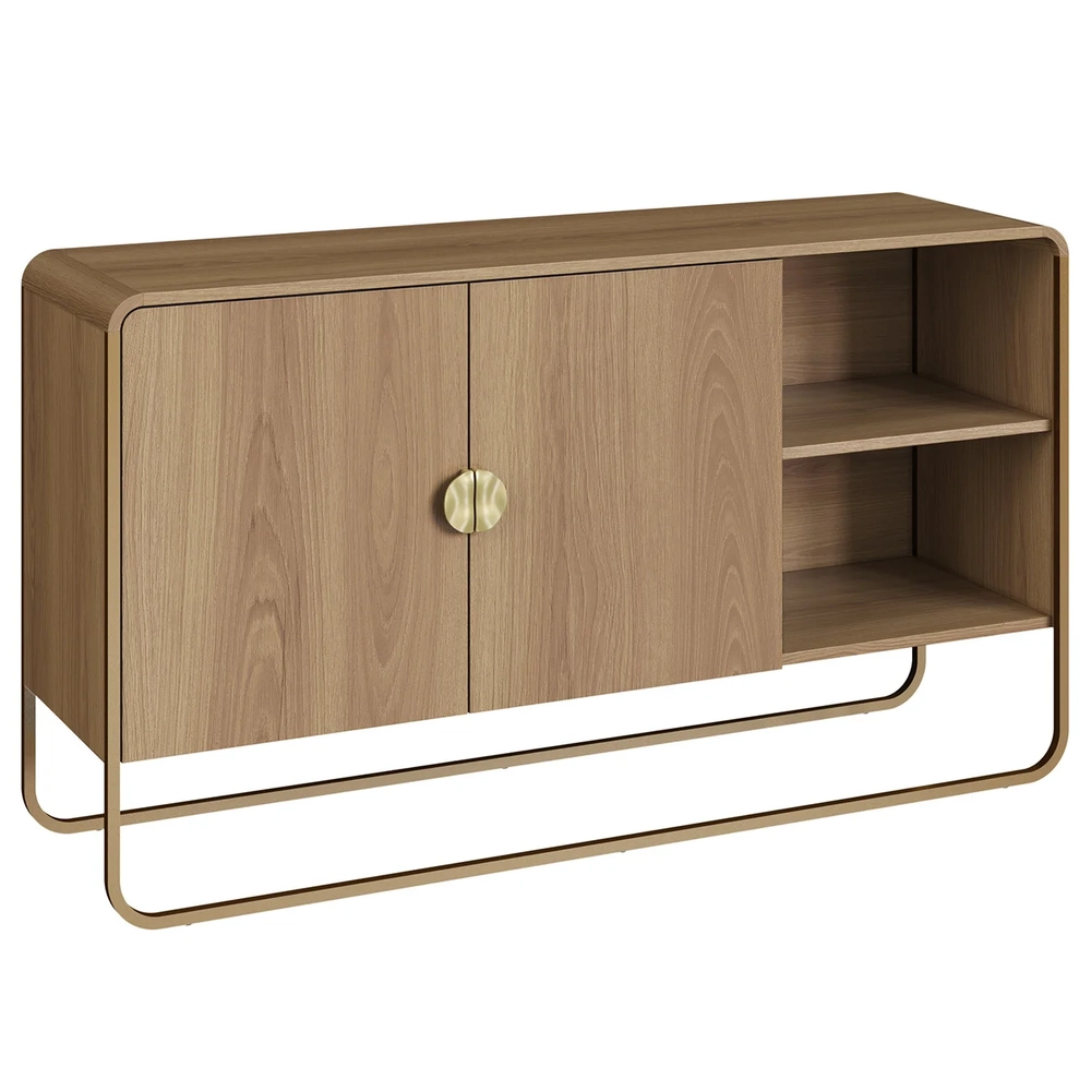 Rack TV 70 Pol Com Buffet e Aparador Mario Hanover/Dourado A10 - Mpozenato