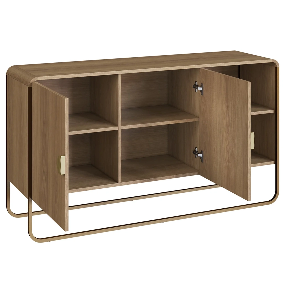 Rack TV 70 Pol Com Buffet e Aparador Mario Hanover/Dourado A10 - Mpozenato