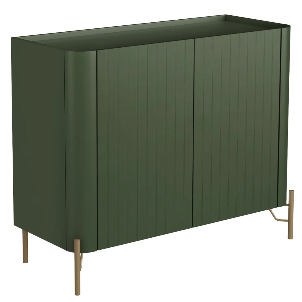 Buffet Aparador 99cm 2 Portas Brise Blen Musgo/Dourado I06 - Mpozenato