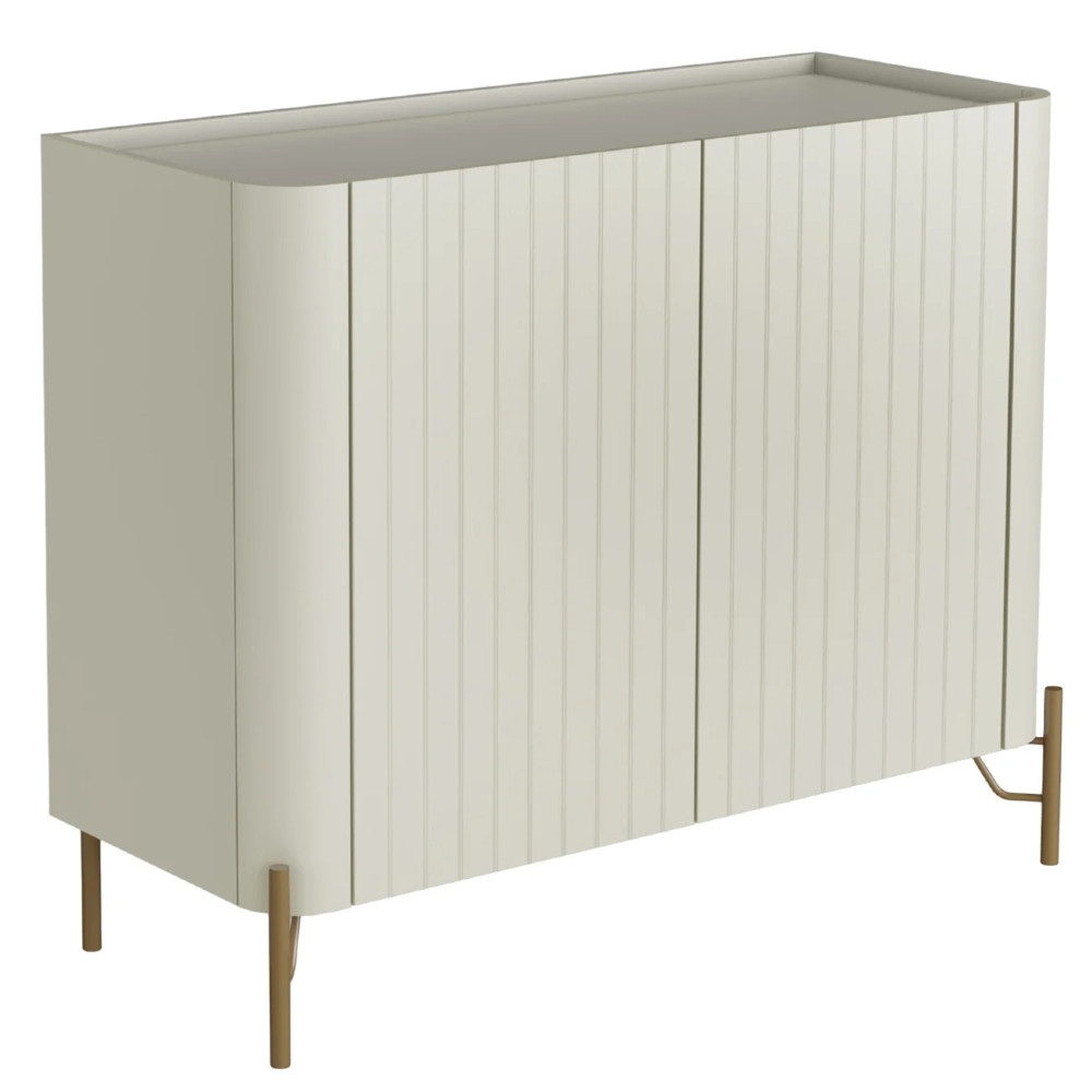Buffet Aparador 99cm 2 Portas Brise Blen Luna/Dourado I06 - Mpozenato