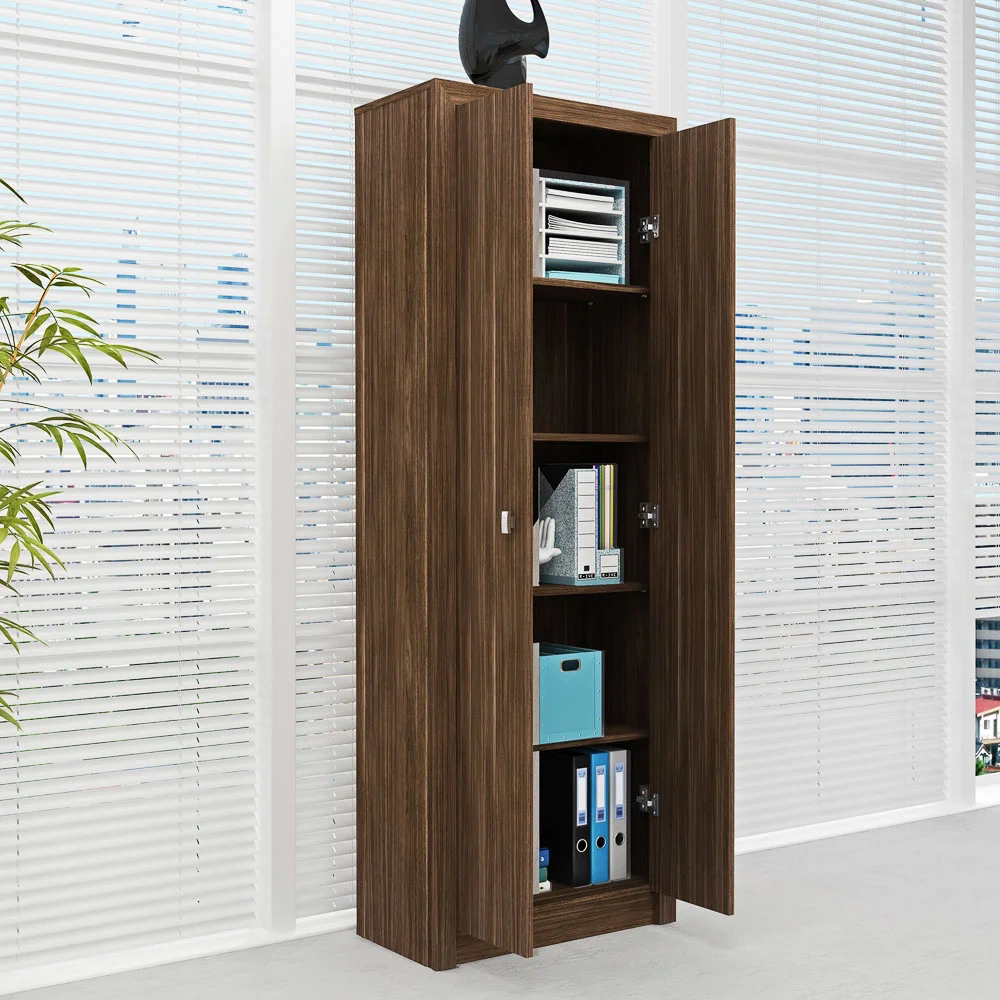 Armário de 171,5 cm para Home Office 02 Portas ME4105 Nogal - Tecno Mobili