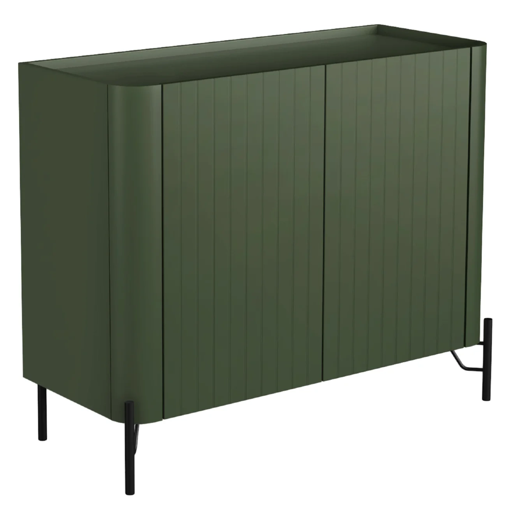 Buffet Aparador 99cm 2 Portas Brise Blen Musgo/Preto I06 - Mpozenato