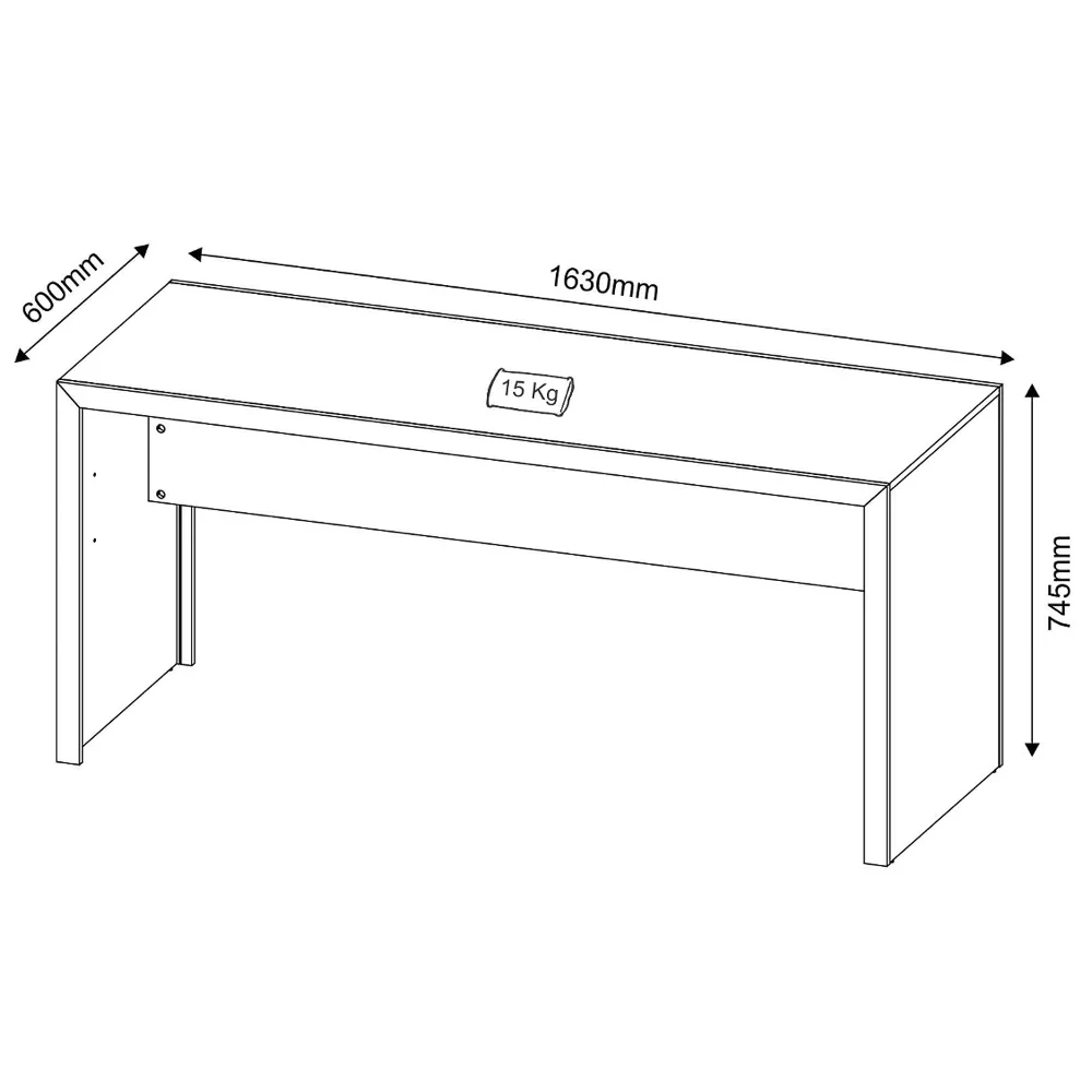 Mesa para Home Office de 163 cm de Largura ME4109 Nogal  Tecno Mobili