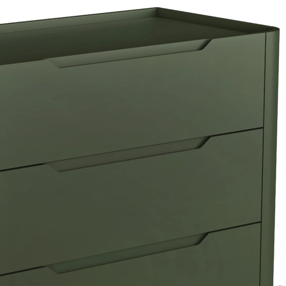 Cômoda Quarto 97cm Solteiro 3 Gavetas Becca Musgo/Preto I06 - Mpozenato