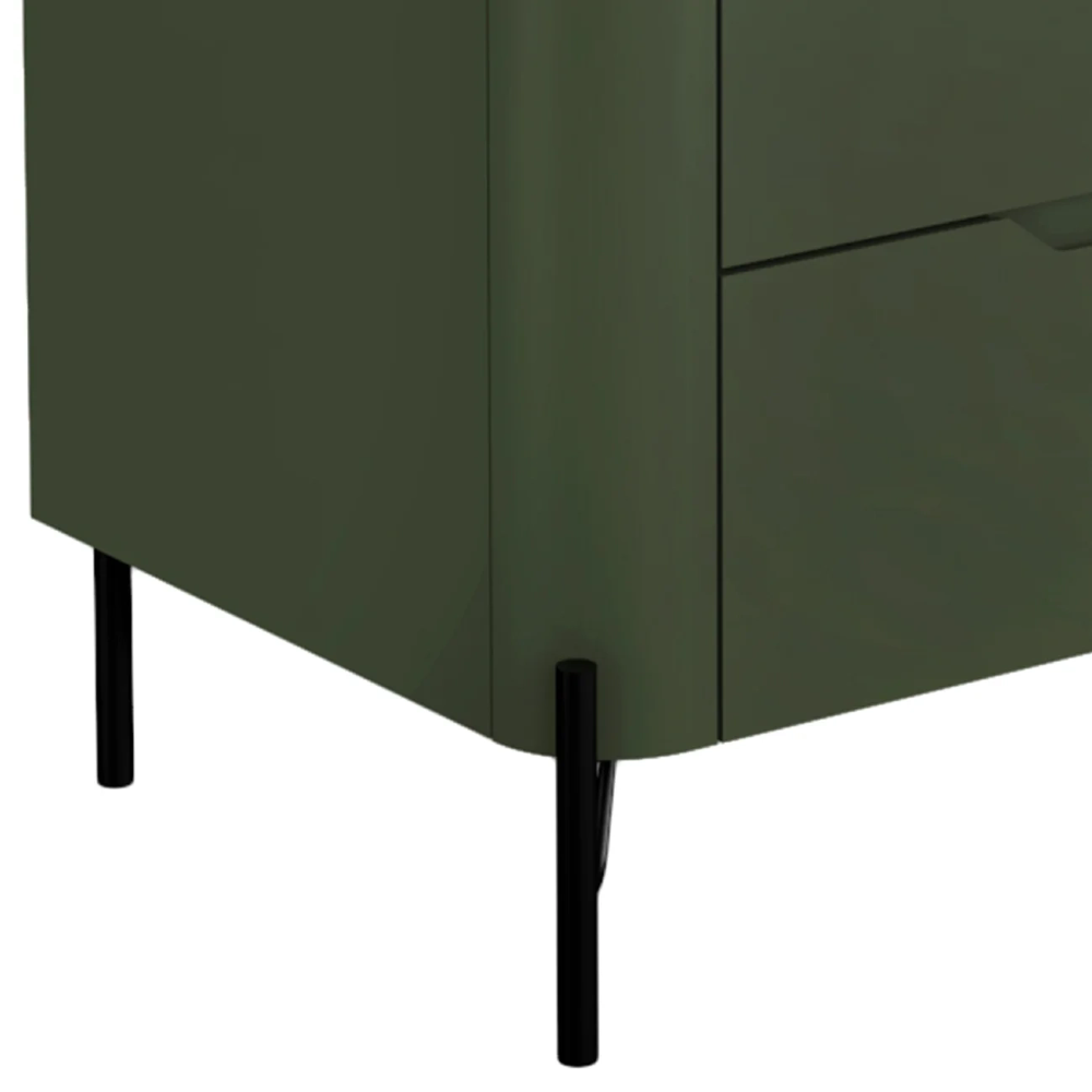 Cômoda Quarto 97cm Solteiro 3 Gavetas Becca Musgo/Preto I06 - Mpozenato