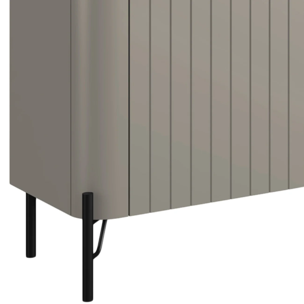 Rack TV 85 Pol 260cm 4 Portas Brise Blen Grigio/Preto I06 - Mpozenato