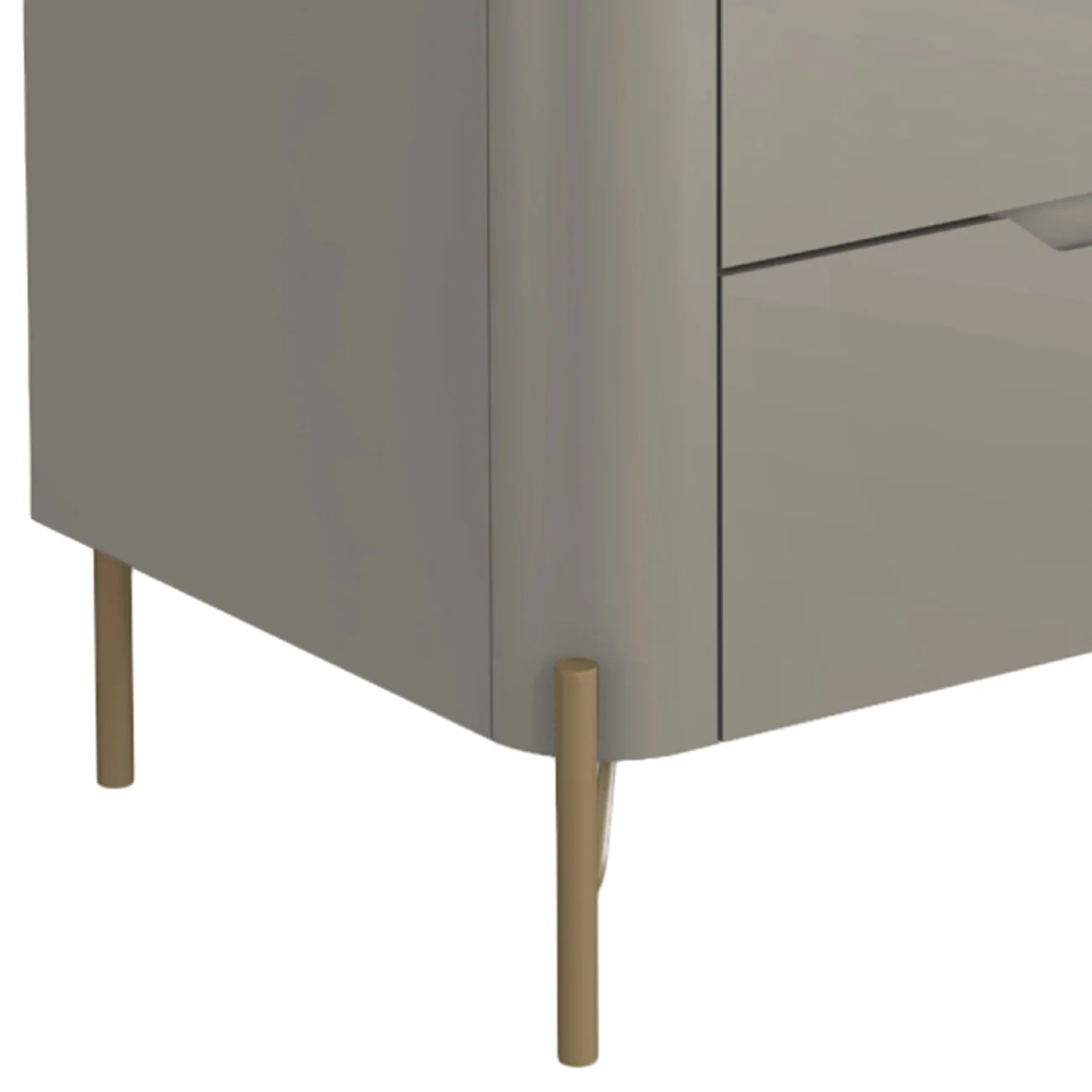 Cômoda Quarto 97cm Solteiro 3 Gavetas Becca Grigio/Dourado I06 - Mpozenato
