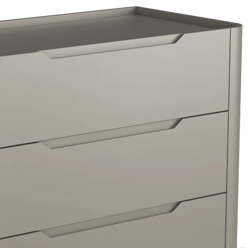 Cômoda Quarto 97cm Solteiro 3 Gavetas Becca Grigio/Dourado I06 - Mpozenato