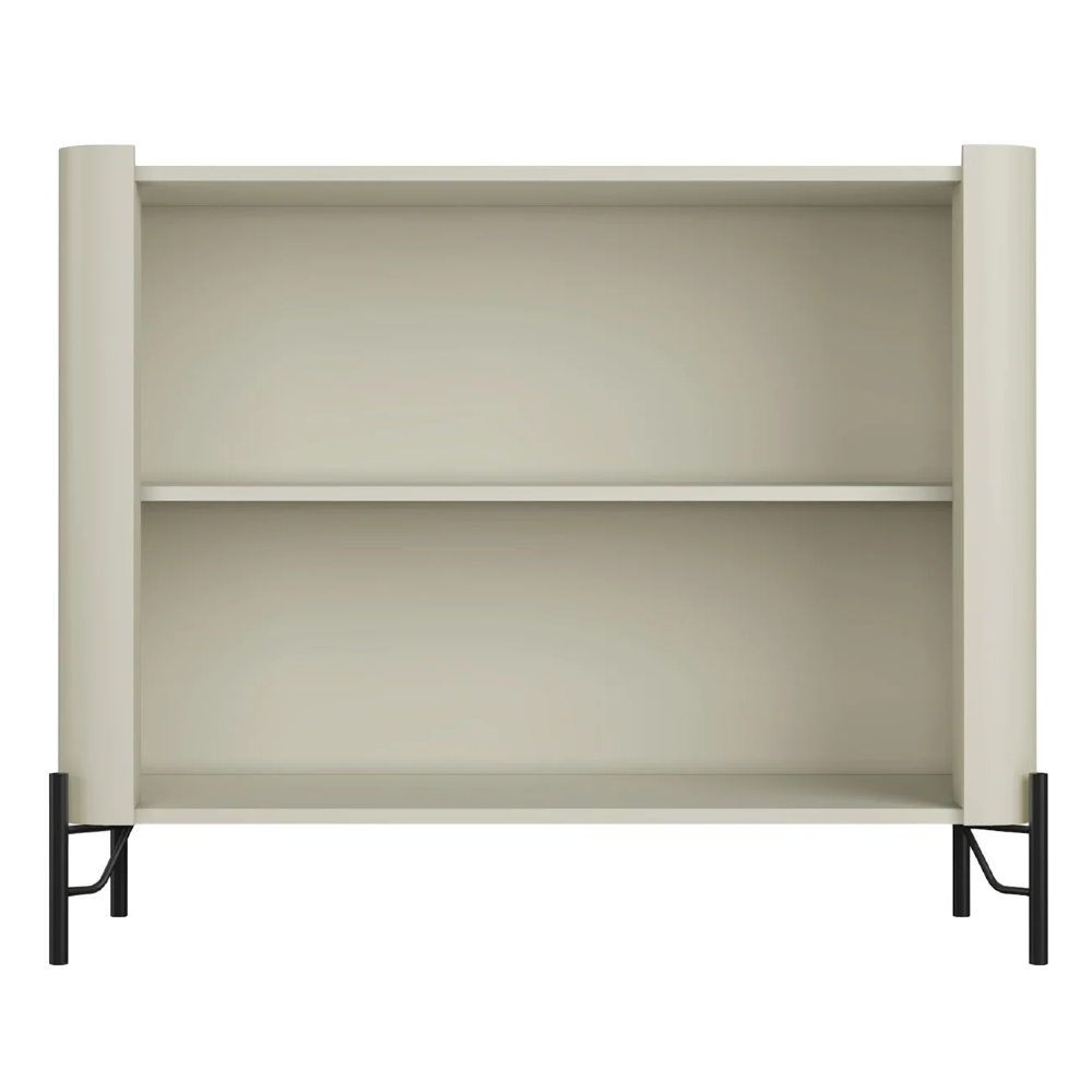 Buffet Aparador 99cm 2 Portas Lisas Blen Luna/Preto I06 - Mpozenato