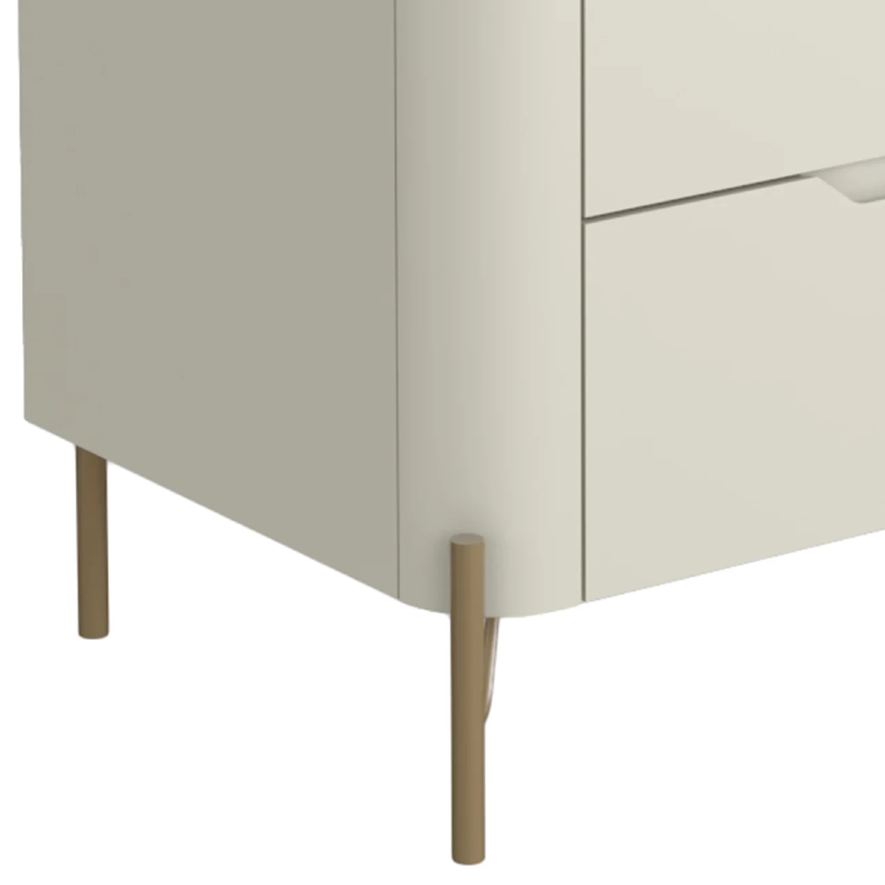 Cômoda Quarto 97cm Solteiro 3 Gavetas Becca Luna/Dourado I06 - Mpozenato