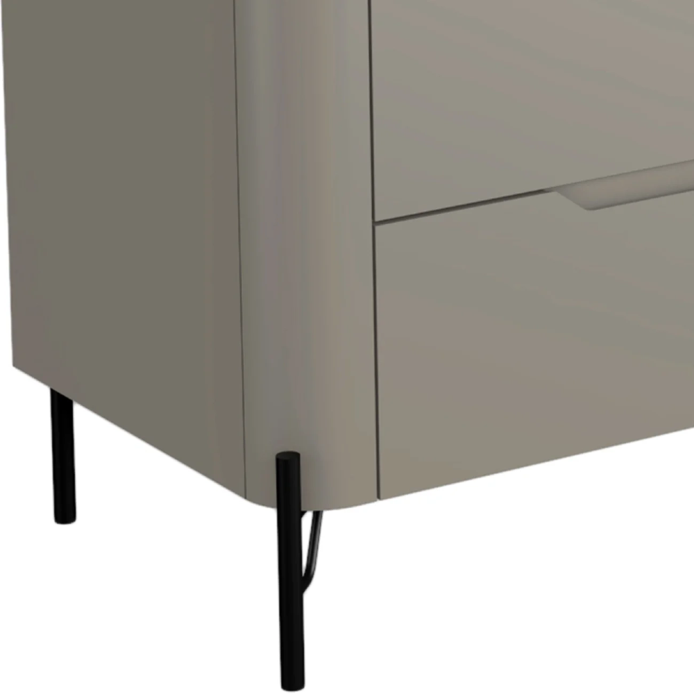 Cômoda Quarto 178cm Casal 6 Gavetas Blen Grigio/Preto I06 - Mpozenato