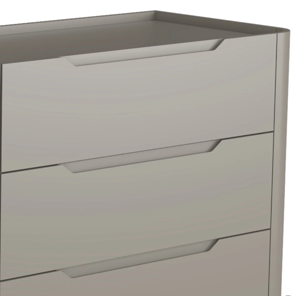 Cômoda Quarto 178cm Casal 6 Gavetas Blen Grigio/Preto I06 - Mpozenato