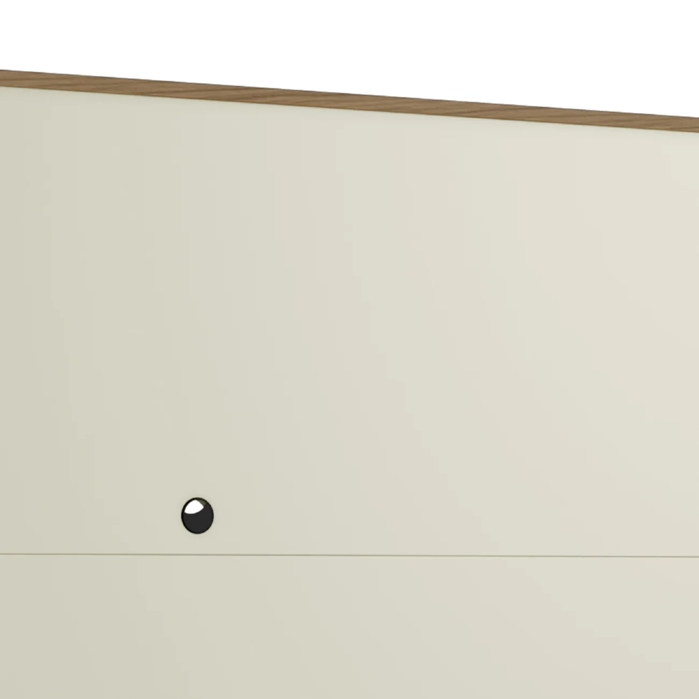 Painel TV 75 Pol e Rack Sala Porta Brise Blen Louro/Luna/Preto I06 - Mpozenato