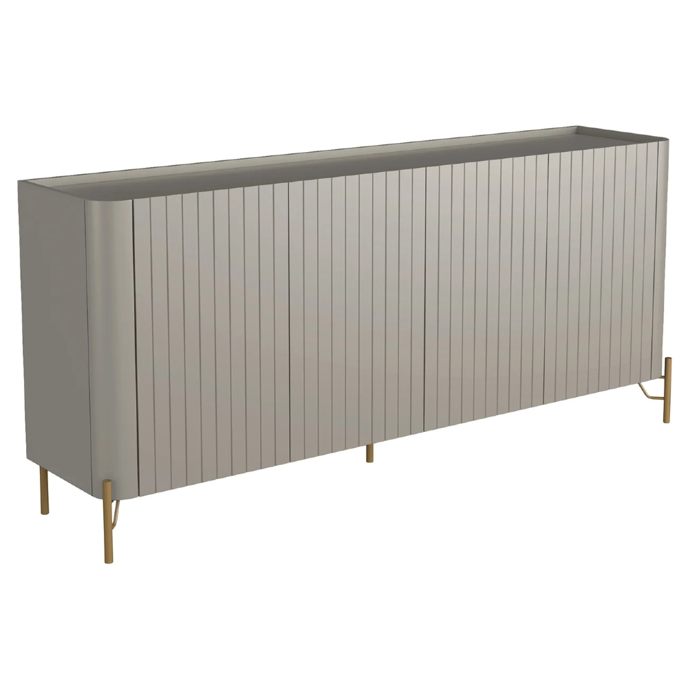 Buffet Aparador 180cm 4 Portas Brise Blen Grigio/Dourado I06 - Mpozenato
