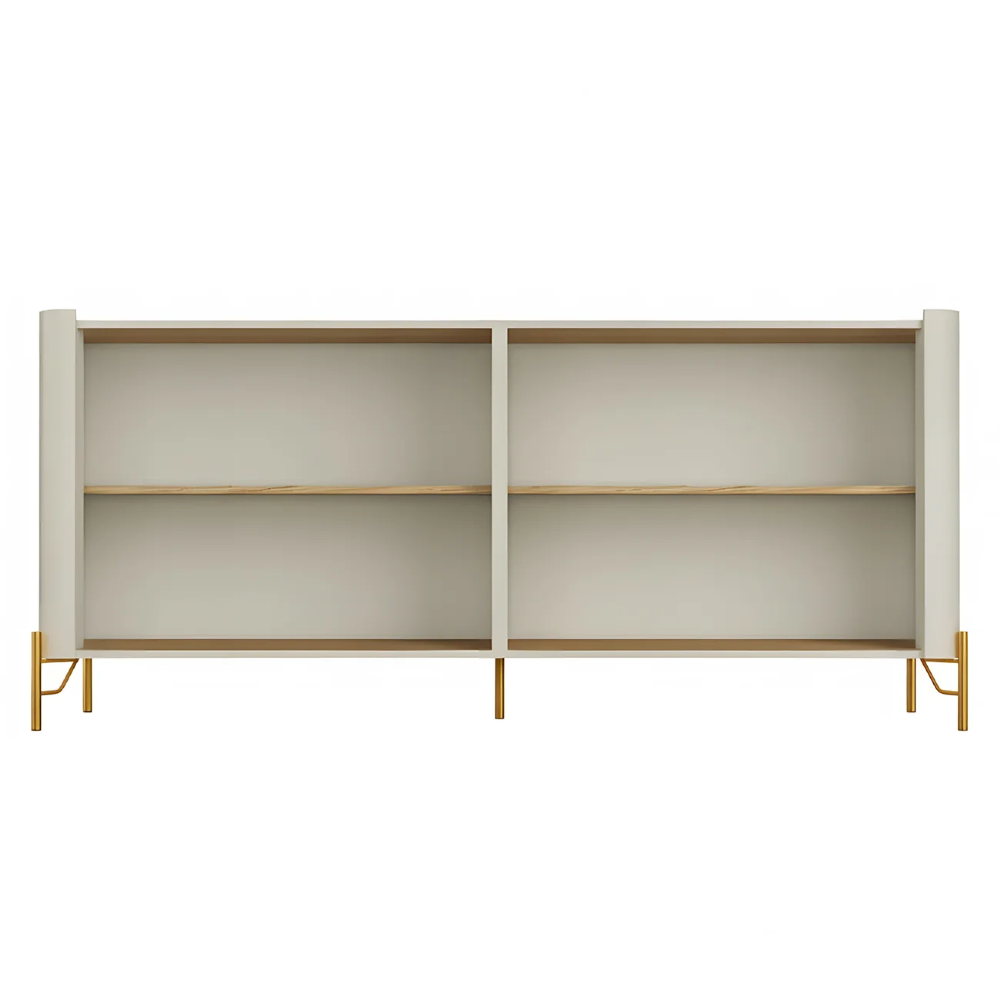 Buffet Aparador 180cm 4 Portas Lisas Blen Louro/Luna/Dourado I06 - Mpozenato