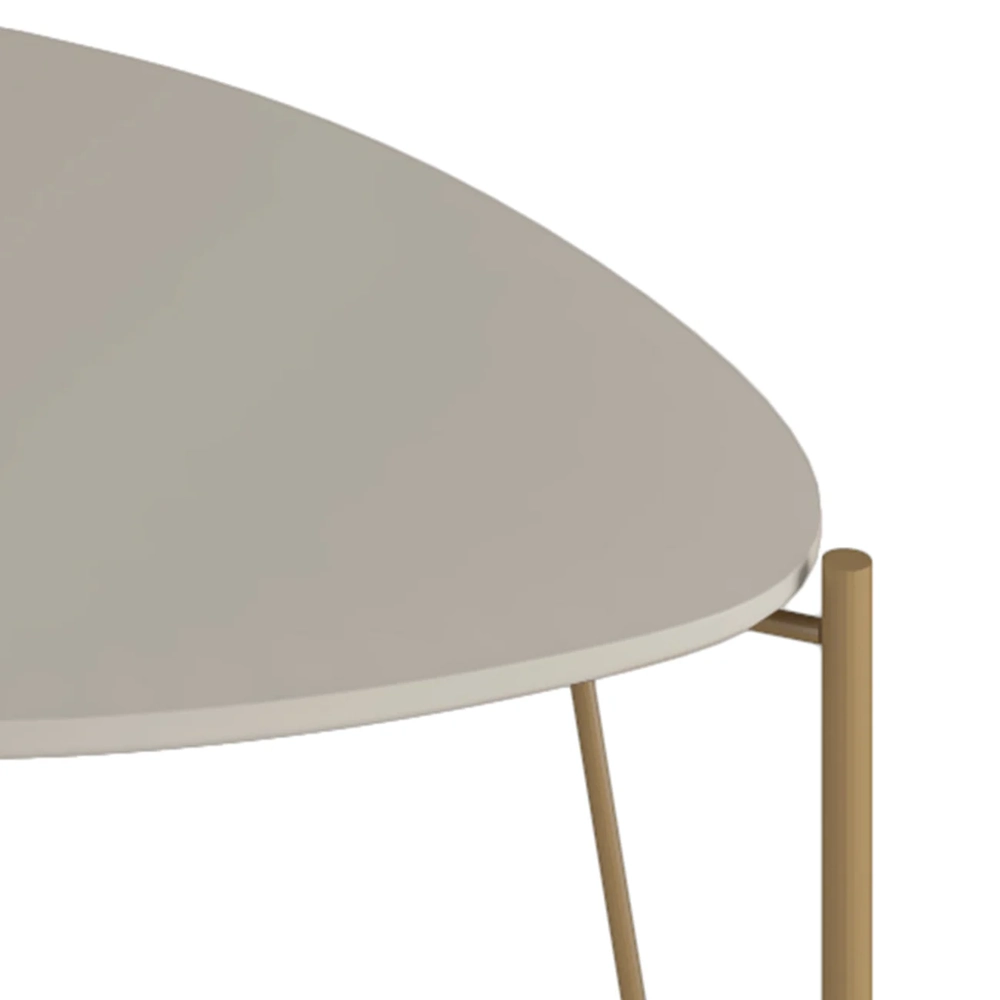 Mesa Lateral Alta Para Sala Pés Metálicos Blen Grigio/Dourado I06 - Mpozenato