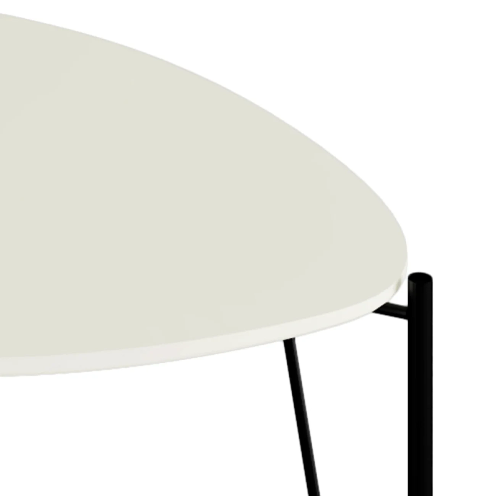 Mesa Lateral Baixa Para Sala Pés Metálicos Blen Luna/Preto I06 - Mpozenato