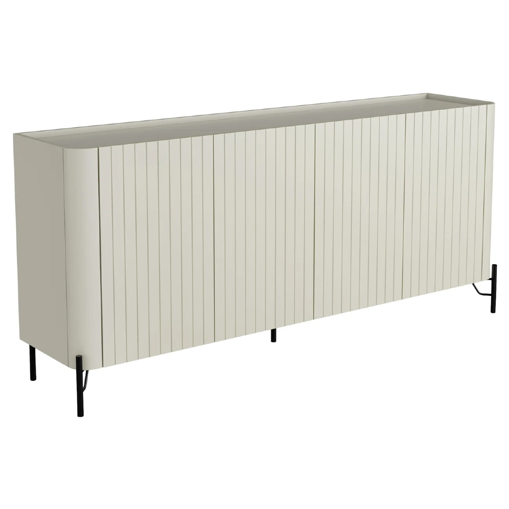 Buffet Aparador 180cm 4 Portas Brise Blen Luna/Preto I06 - Mpozenato