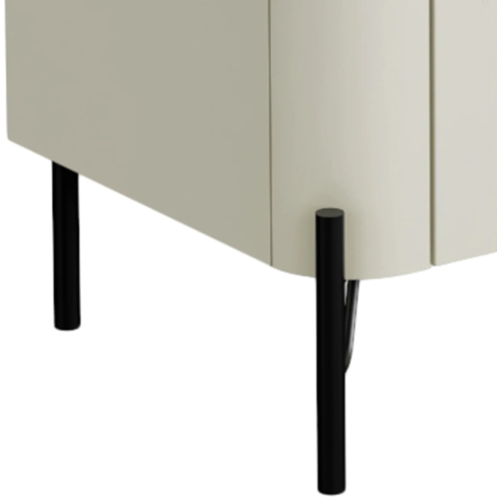 Buffet Aparador 180cm 4 Portas Lisas Blen Luna/Preto I06 - Mpozenato