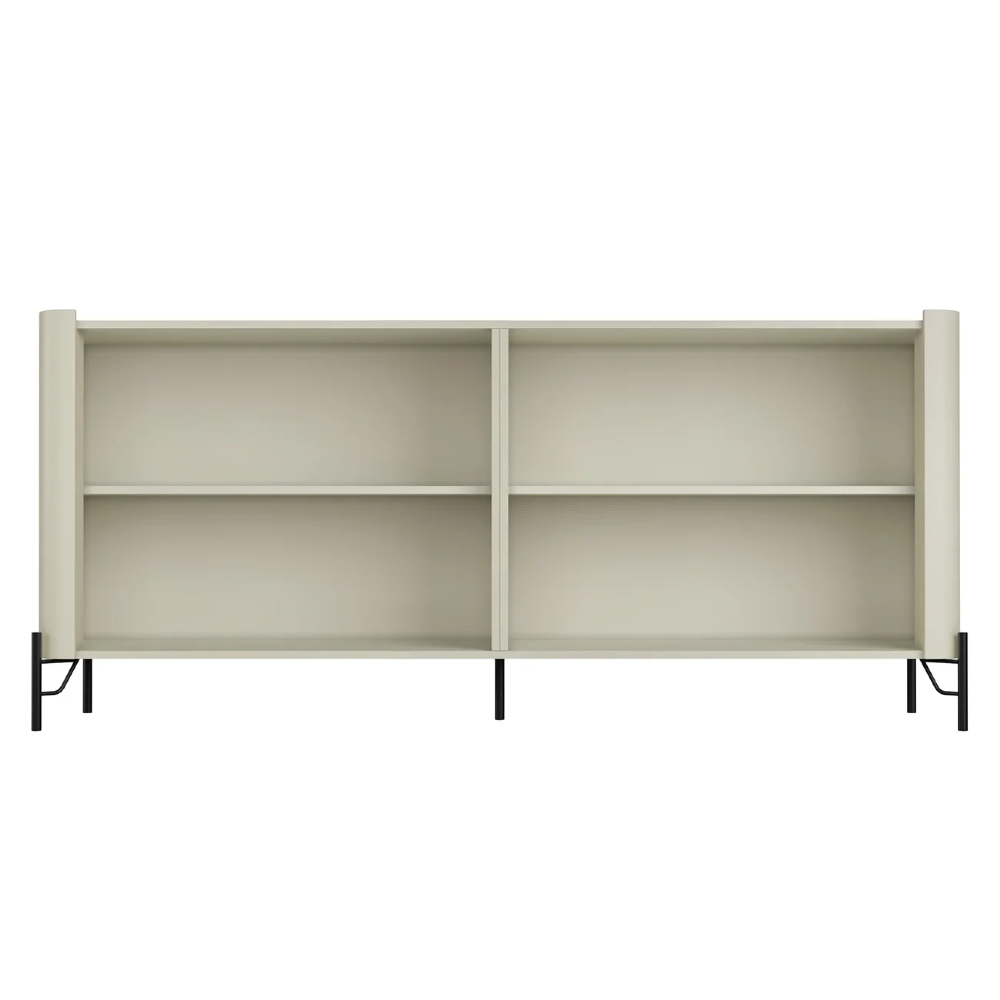 Buffet Aparador 180cm 4 Portas Lisas Blen Luna/Preto I06 - Mpozenato