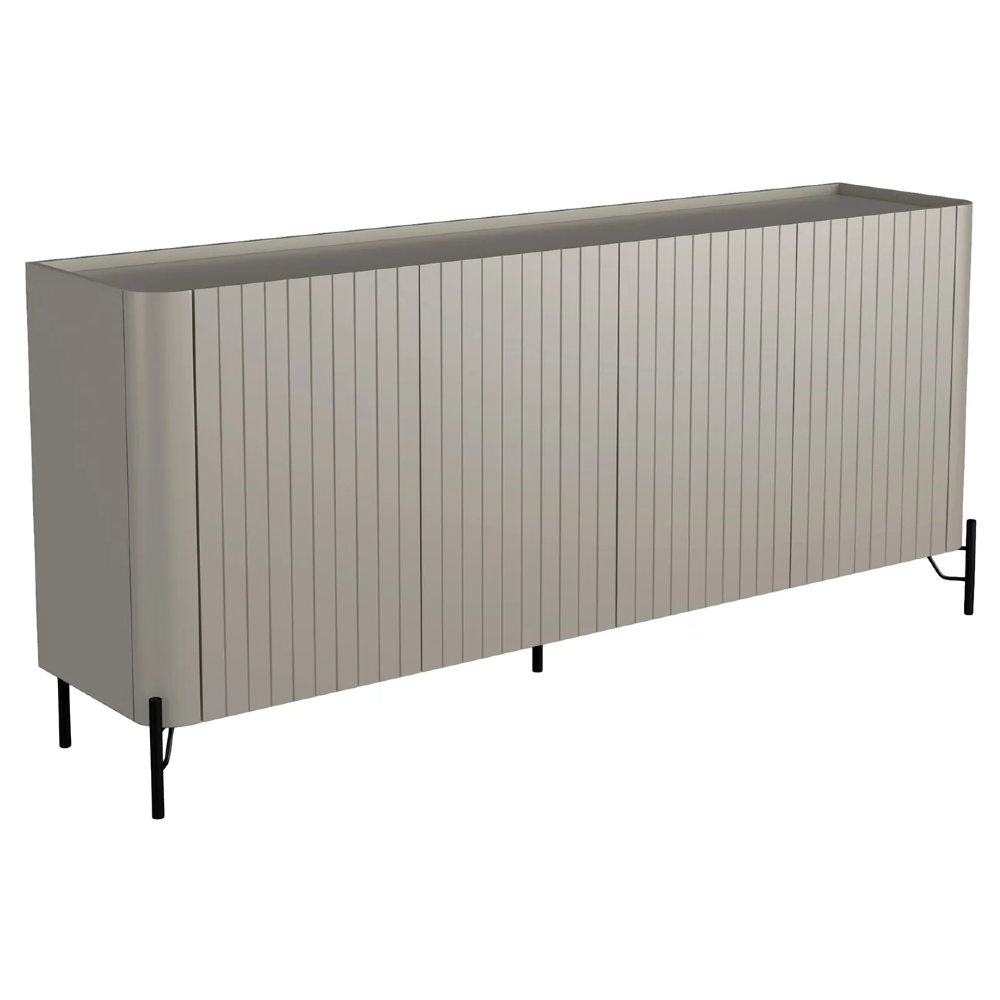 Buffet Aparador 180cm 4 Portas Brise Blen Grigio/Preto I06 - Mpozenato
