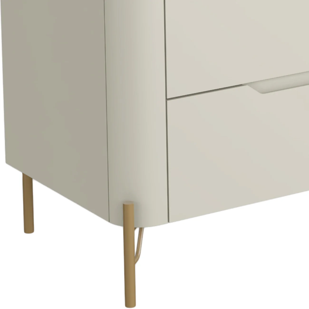 Cômoda Quarto 178cm Casal 6 Gavetas Blen Luna/Dourado I06 - Mpozenato