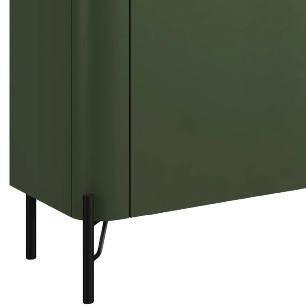 Rack TV 75 Pol 220cm 4 Portas Lisas Blen Musgo/Preto I06 - Mpozenato