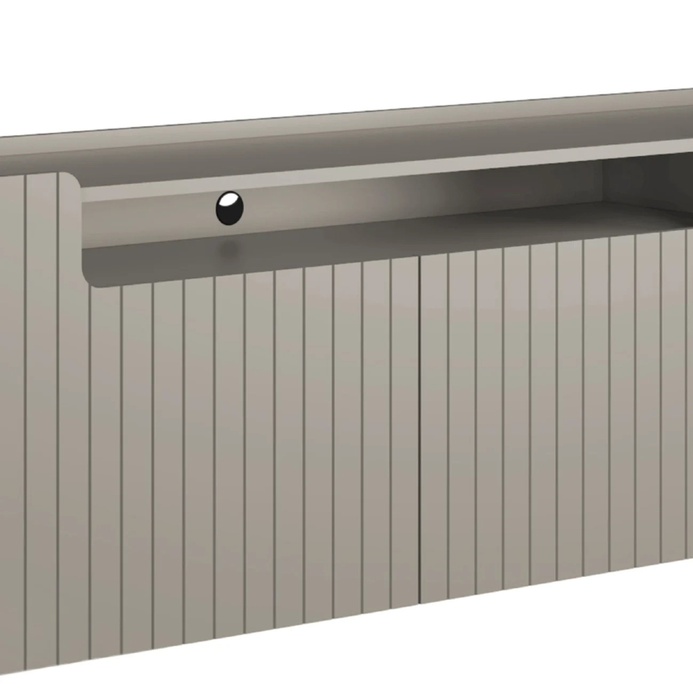 Rack TV 75 Pol 220cm 4 Portas Brise Blen Grigio/Dourado I06 - Mpozenato