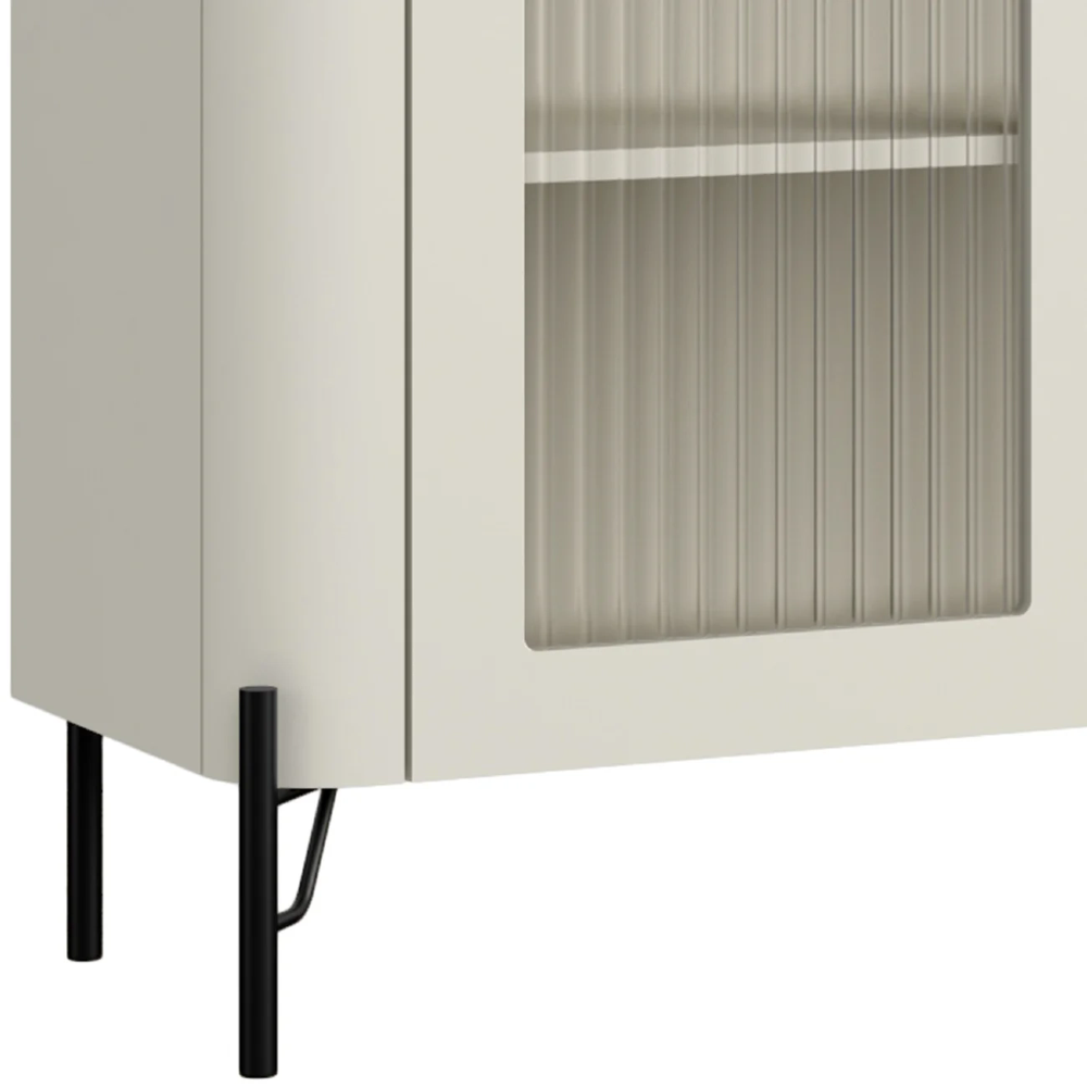 Armário de Cozinha Cristaleira 99cm Blen Luna/Preto I06 - Mpozenato