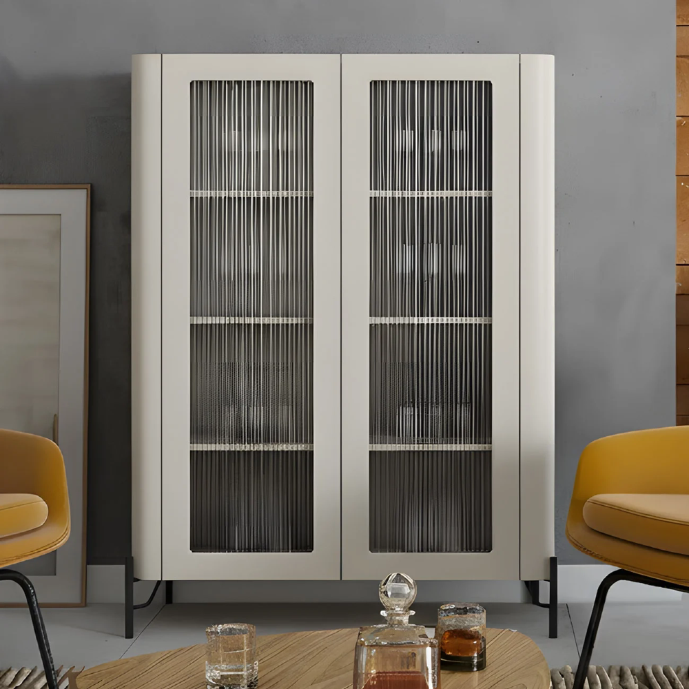 Armário de Cozinha Cristaleira 99cm Blen Luna/Preto I06 - Mpozenato