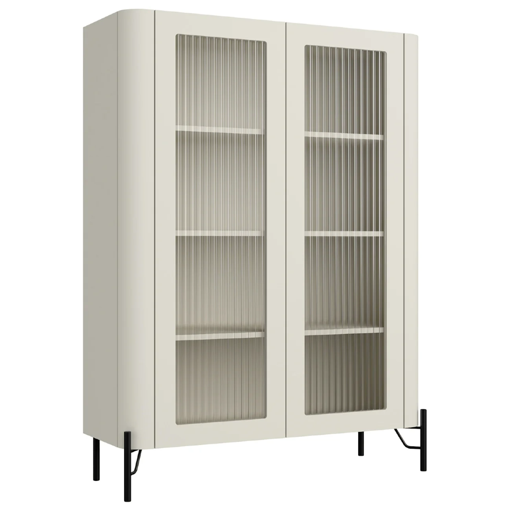 Armário de Cozinha Cristaleira 99cm Blen Luna/Preto I06 - Mpozenato