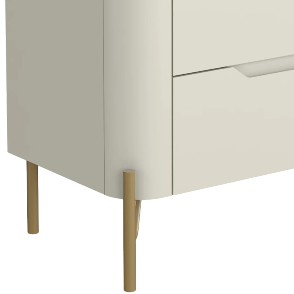 Mesa Cabeceira Para Quarto 68cm Kit 2 Becca Luna/Dourado I06 - Mpozenato