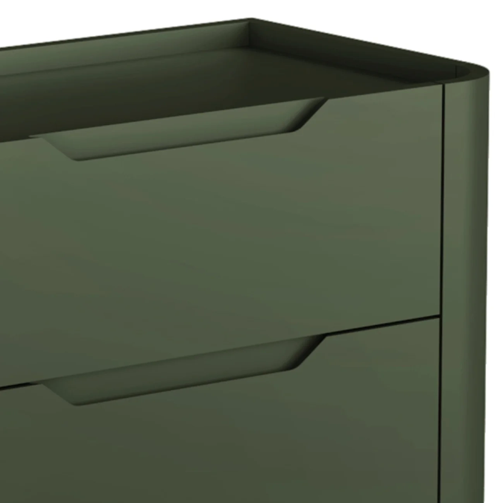 Mesa Cabeceira Quarto 68cm 3 Gavetas Blen Musgo/Preto I06 - Mpozenato