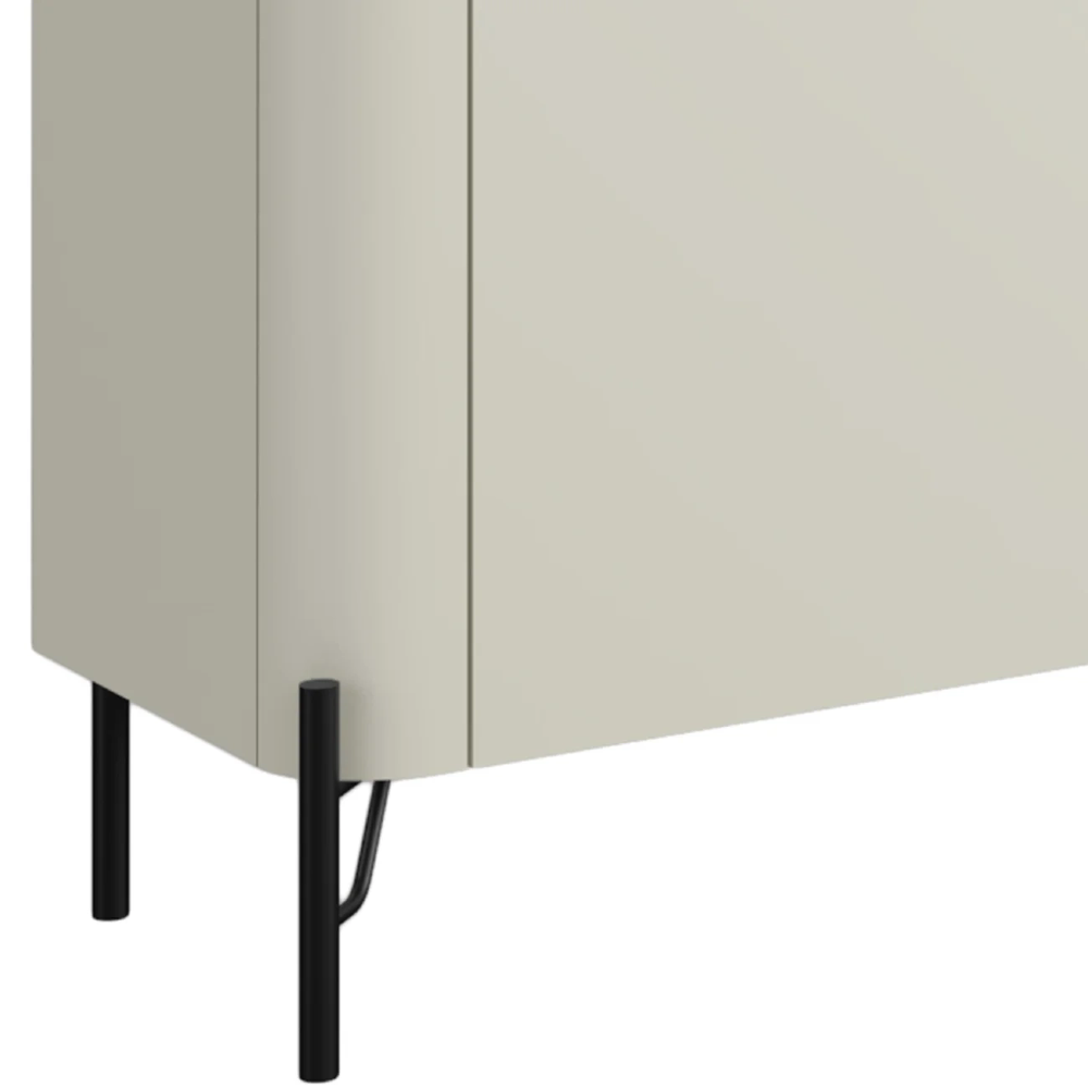 Rack TV 85 Pol 260cm 4 Portas Lisas Blen Luna/Preto I06 - Mpozenato