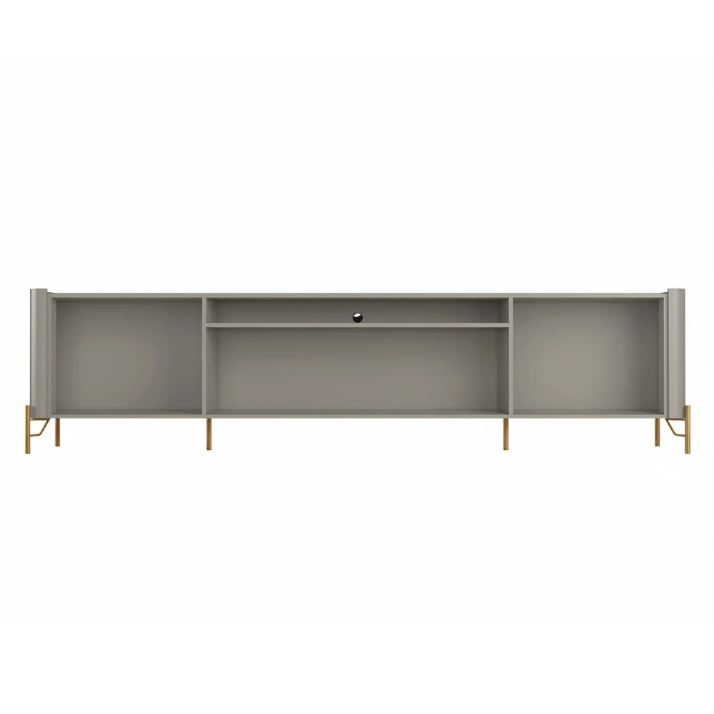 Rack TV 85 Pol 260cm 4 Portas Brise Blen Grigio/Dourado I06 - Mpozenato