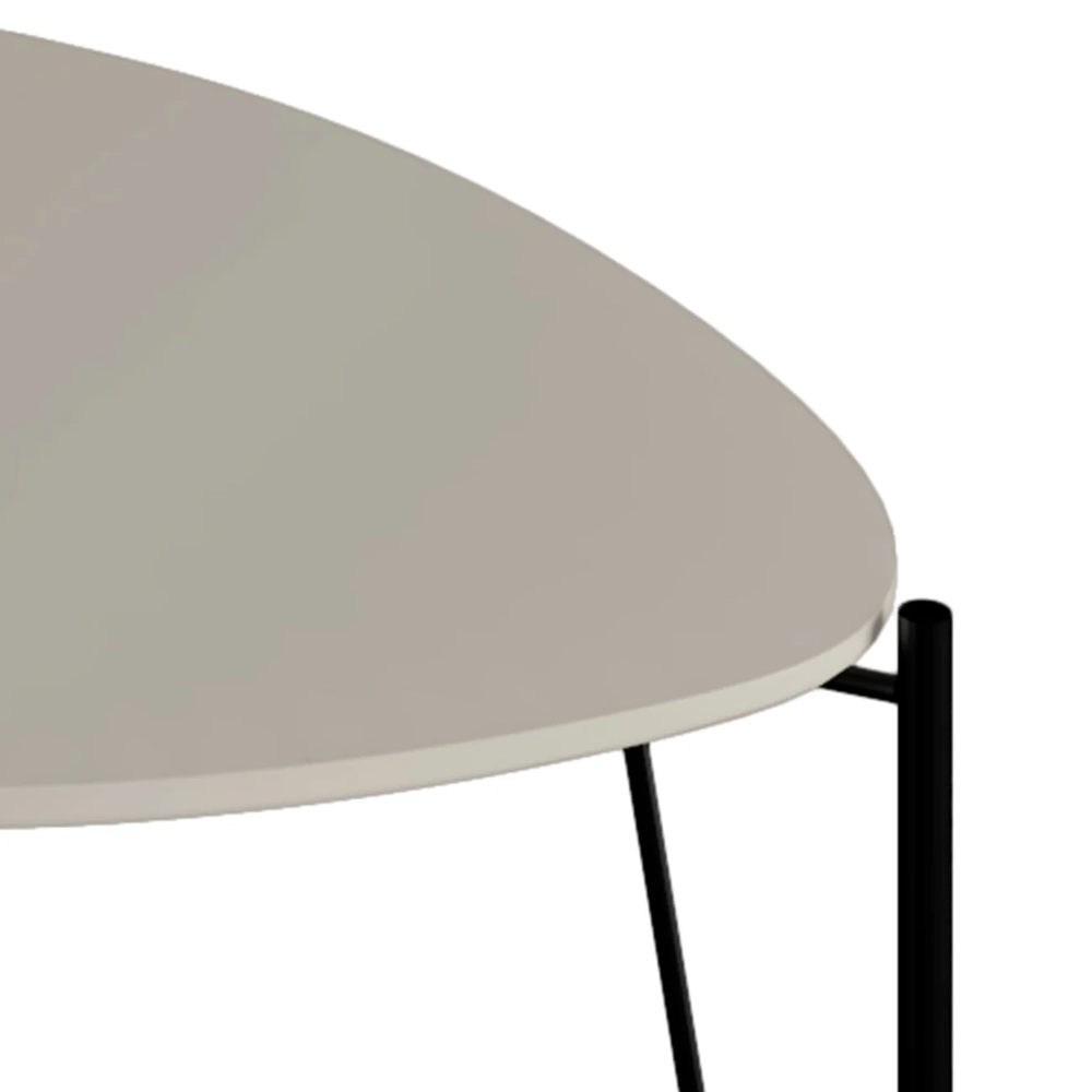 Mesa Lateral Para Sala Pés Metálicos Kit 2 Blen Grigio/Preto I06 - Mpozenato