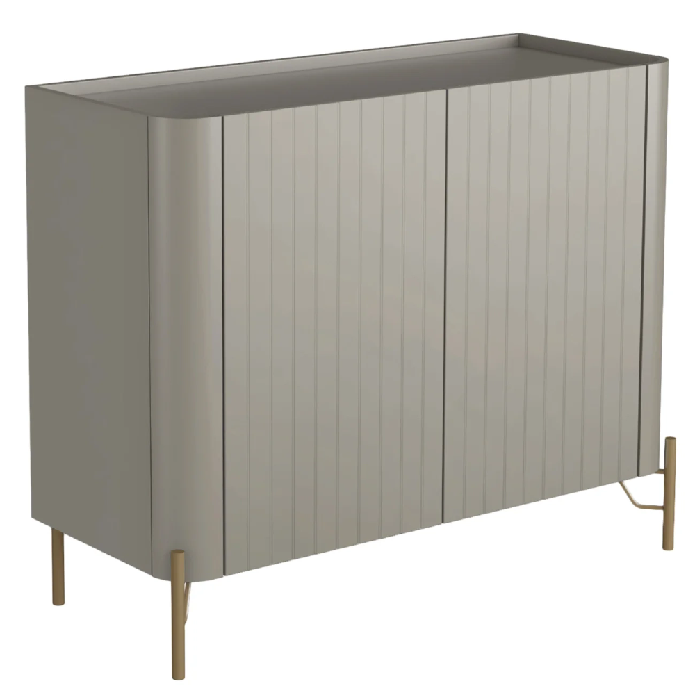 Buffet Aparador 99cm 2 Portas Brise Blen Grigio/Dourado I06 - Mpozenato