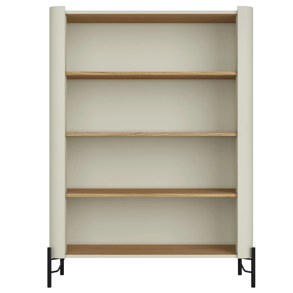 Armário de Cozinha Cristaleira 99cm Blen Louro/Luna/Preto I06 - Mpozenato