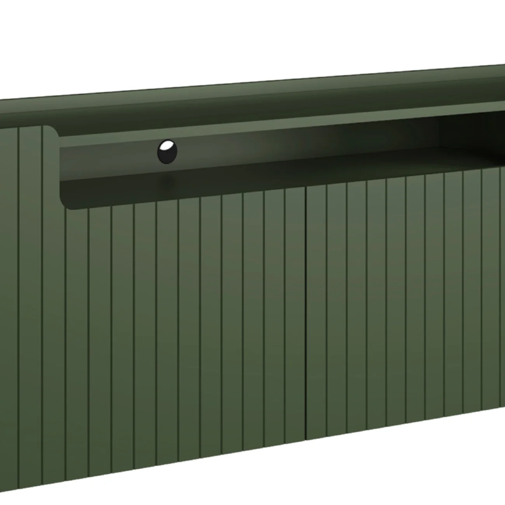 Rack TV 85 Pol 260cm 4 Portas Brise Blen Musgo/Preto I06 - Mpozenato