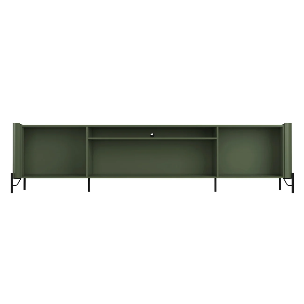 Rack TV 85 Pol 260cm 4 Portas Brise Blen Musgo/Preto I06 - Mpozenato
