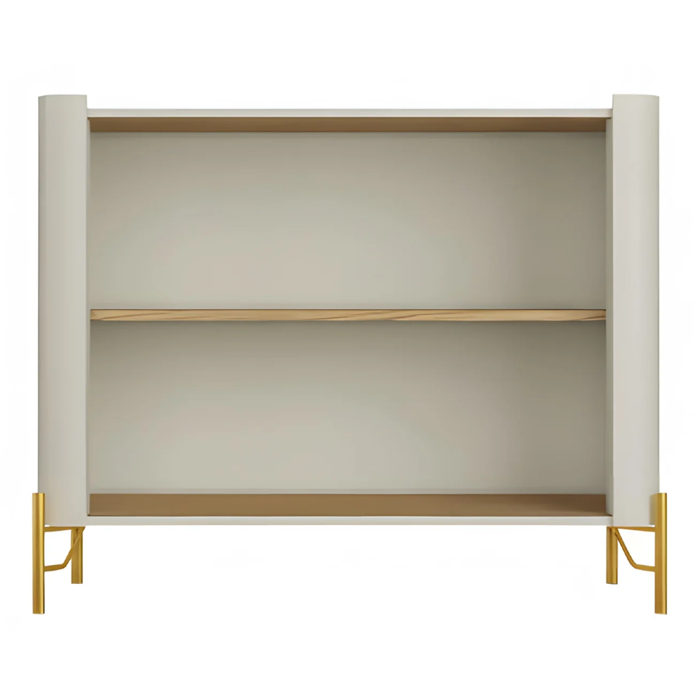 Buffet Aparador 99cm 2 Portas Lisas Blen Louro/Luna/Dourado I06 - Mpozenato