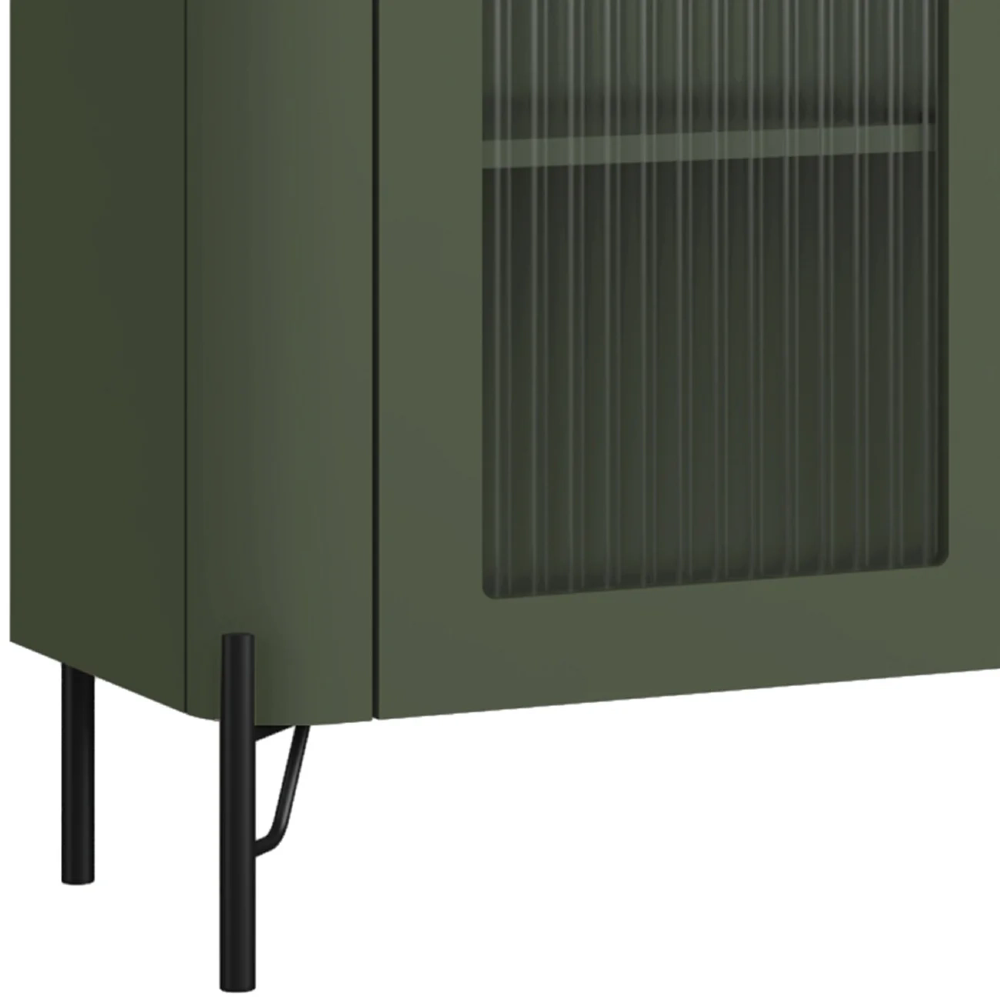 Armário de Cozinha Cristaleira 99cm Blen Musgo/Preto I06 - Mpozenato