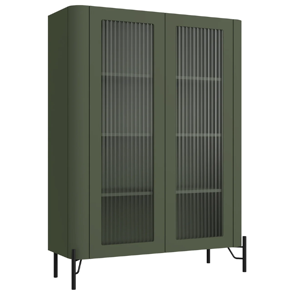 Armário de Cozinha Cristaleira 99cm Blen Musgo/Preto I06 - Mpozenato