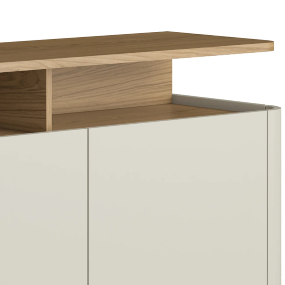 Rack TV 75 Pol 220cm Portas Lisas Blen Louro/Luna/Dourado I06 - Mpozenato