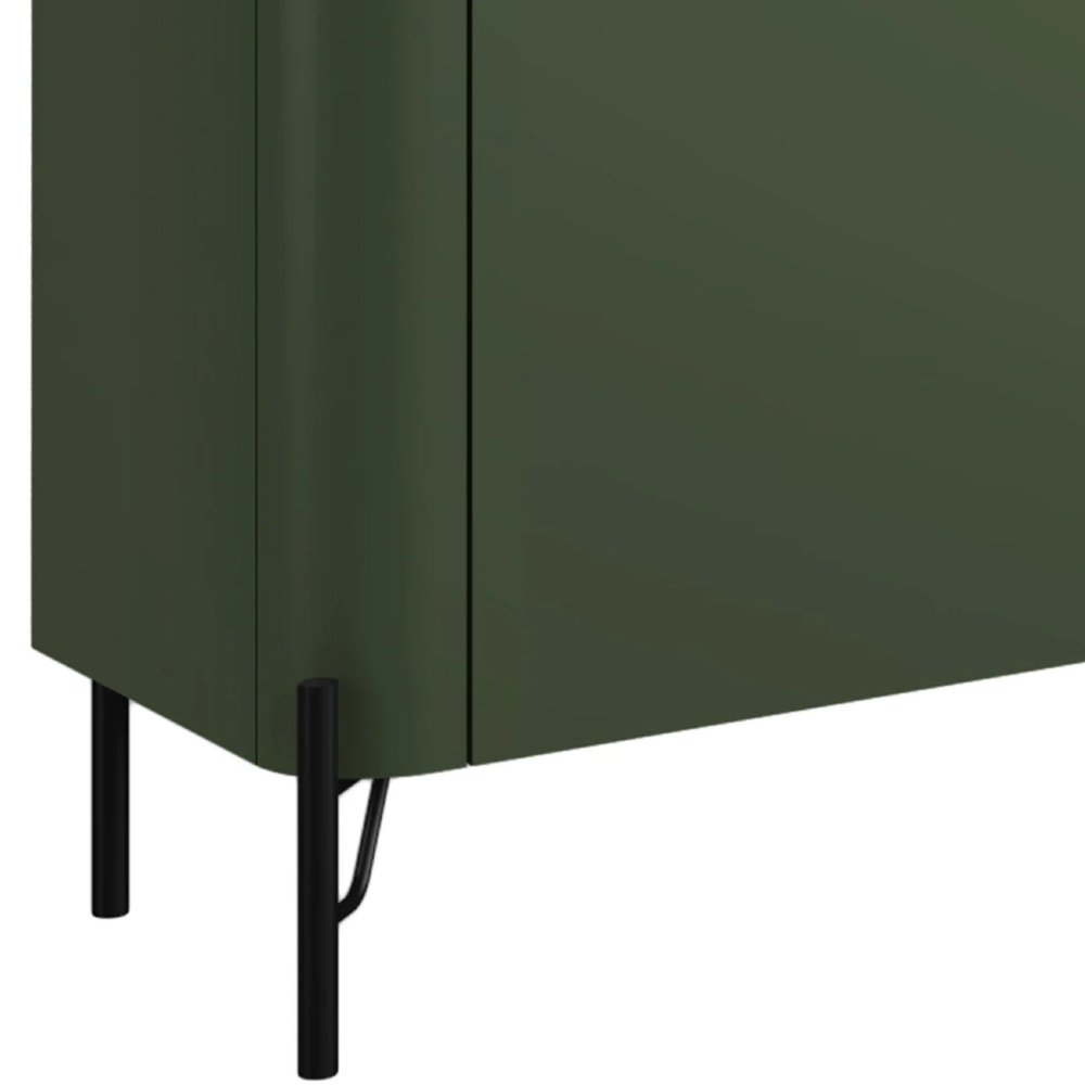 Rack TV 85 Pol 260cm 4 Portas Lisas Blen Musgo/Preto I06 - Mpozenato