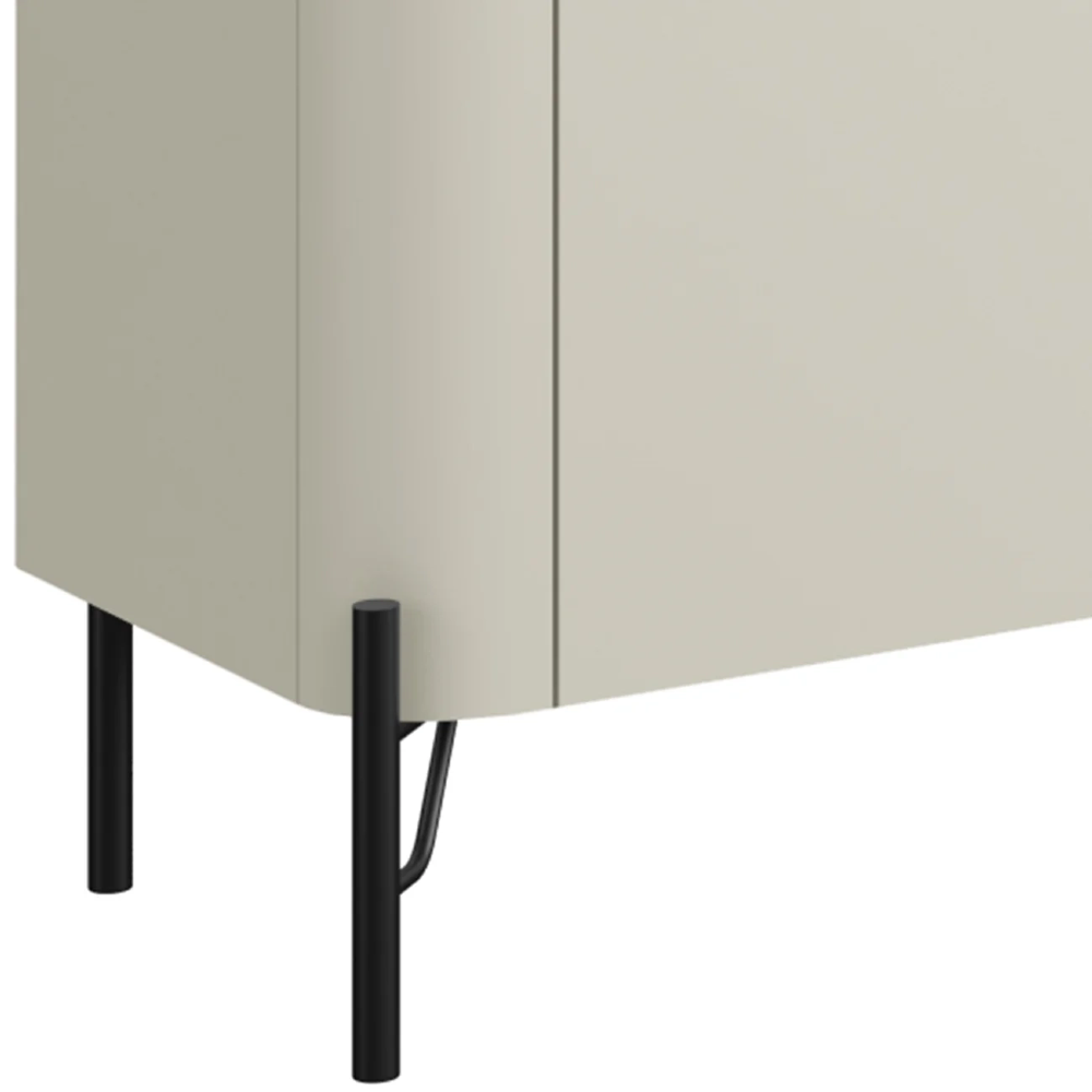 Painel TV 55 Pol e Rack Sala Porta Lisa Blen Louro/Luna/Preto I06 - Mpozenato