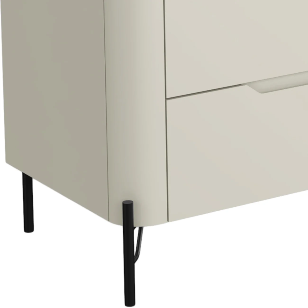 Cômoda Quarto 178cm Casal 6 Gavetas Blen Luna/Preto I06 - Mpozenato